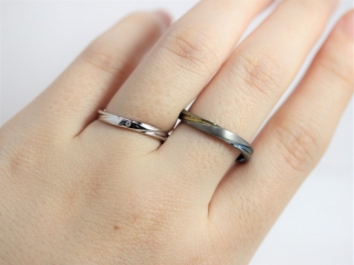 金属アレルギー対応 細身・シンプルな結婚指輪 チタン・ジルコニウム