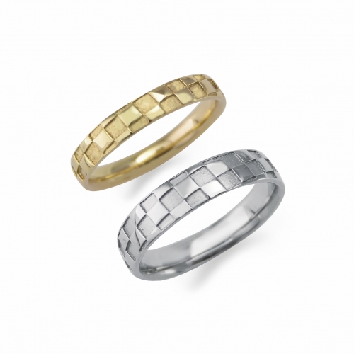 市松柄の結婚指輪